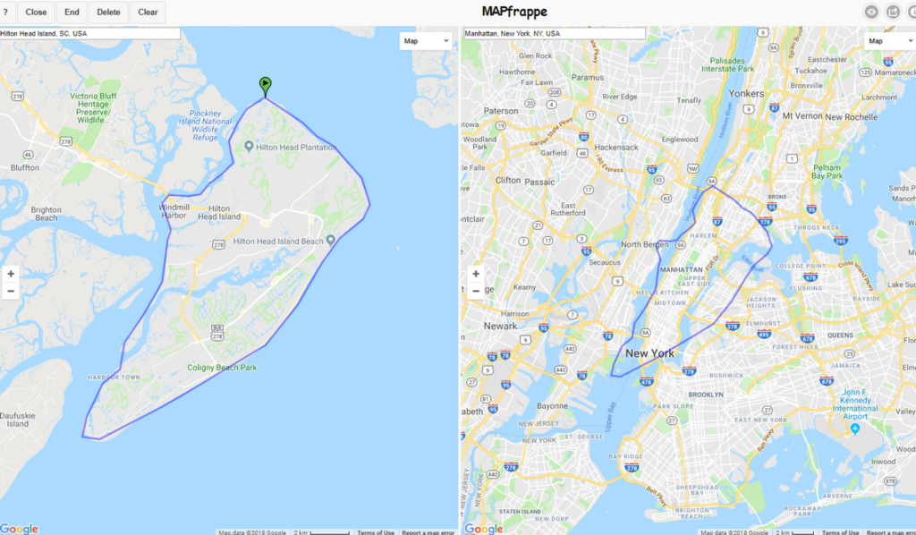 Manhattan compared to Hilton Head