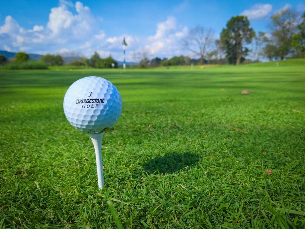 golf ball and tee